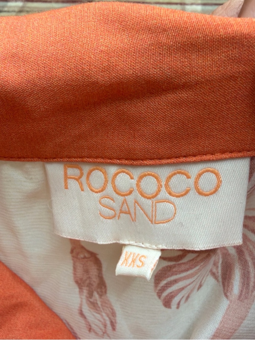 Rococo Sand Orange and White Floral Button-Front Blouse - Picture 2 of 7